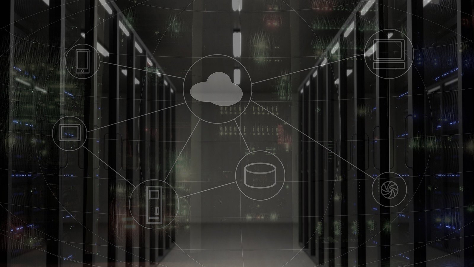 Private AI infrastructure showing connected servers, cloud services, devices and data storage